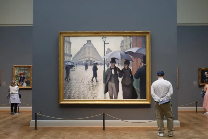 Man admiring painting at the The Art Institute of Chicago