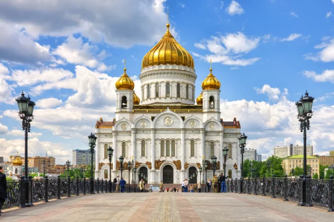 The Cathedral of Christ the Savior in Moscow, Russia.