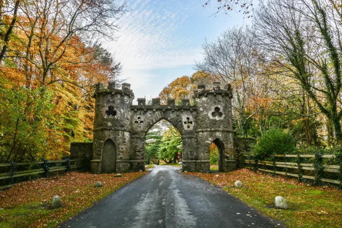 Tollymore Park Gate, Autumn park, Belfast, Northern Ireland, United Kingdom