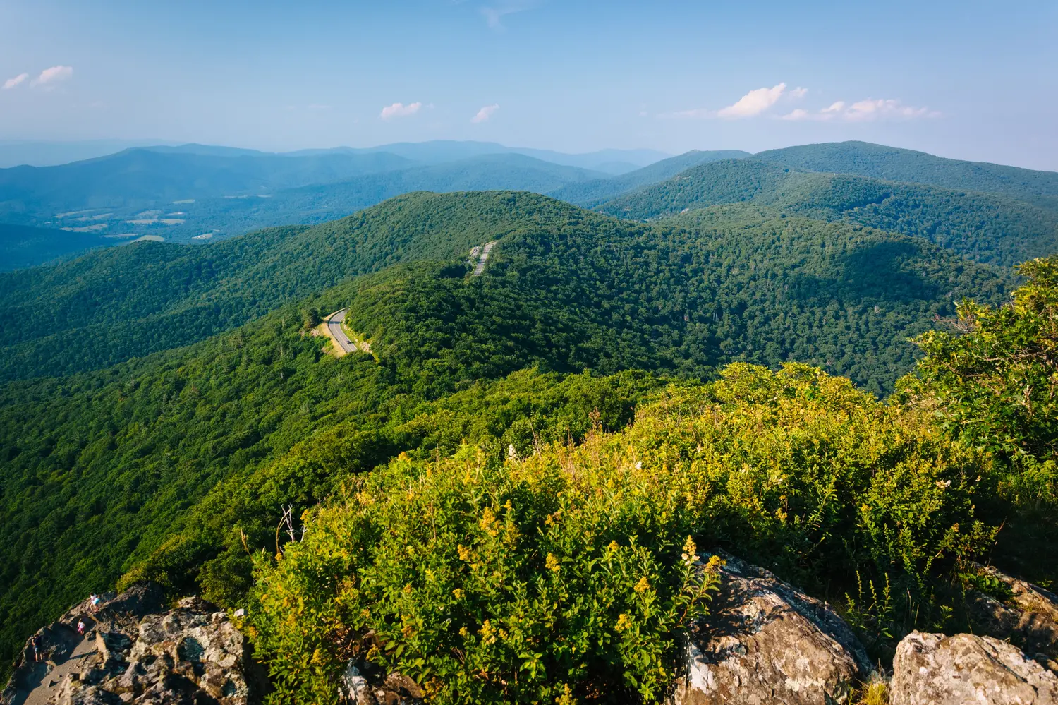 View from Stony Man Trail in Shenandoah National Park in Virginia, USA