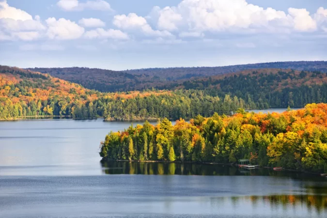 Aerial view of Algonquin Provincial Park in Canada