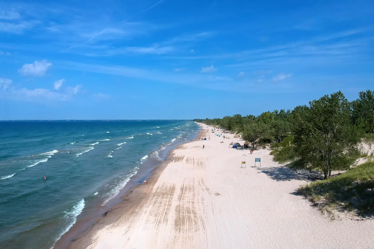 Aerial view of Sandbanks Provincial Park in Ontario, Canada