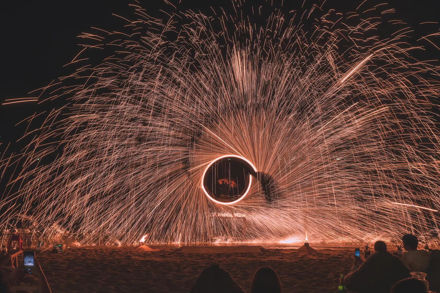 Fire show on the beach in Koh Samui, Thailand