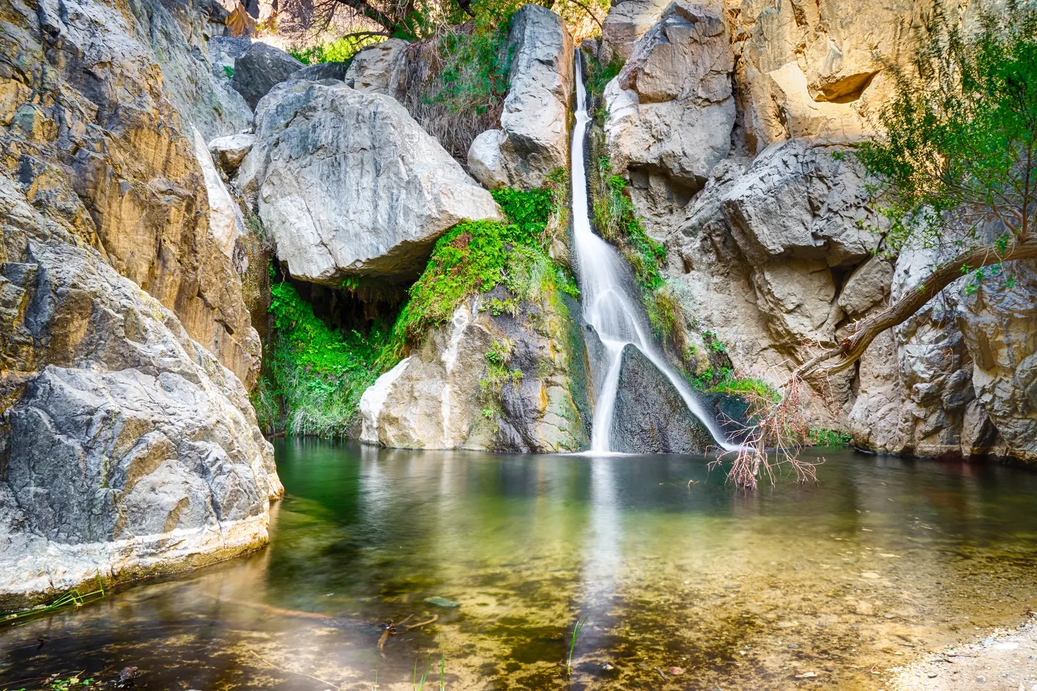 Darwin Falls near Panamint Springs is an Oasis in the Desert of Death Valley National Park, California, USA
