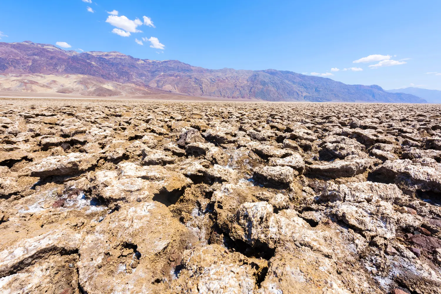 Vast salt desert of Devil's Golf Course in Death Valley National Park. California, USA