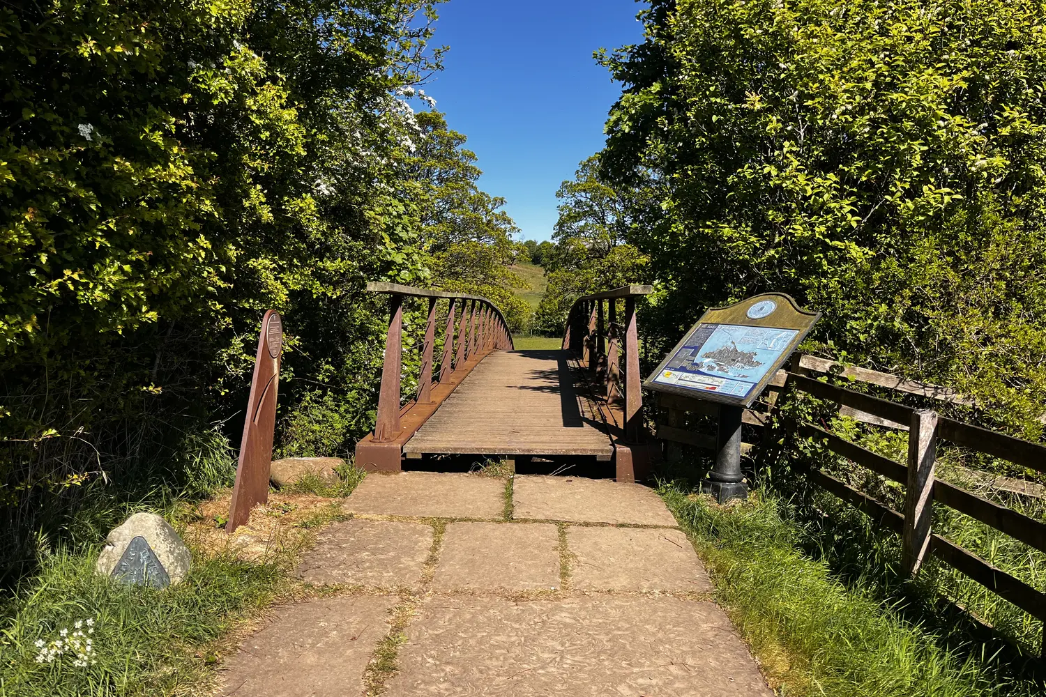 Willowford Roman Bridge at Hadrian's Wall Path in England, UK