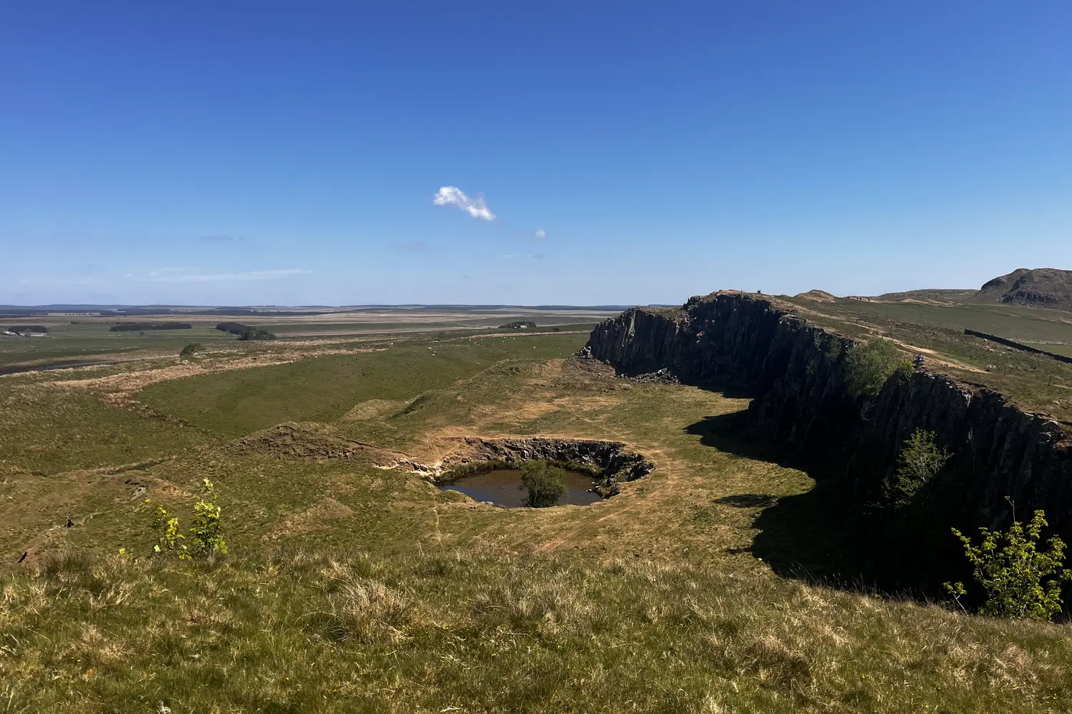 Walltown Quarry Country Park on Hadrian's Wall Path in England, UK