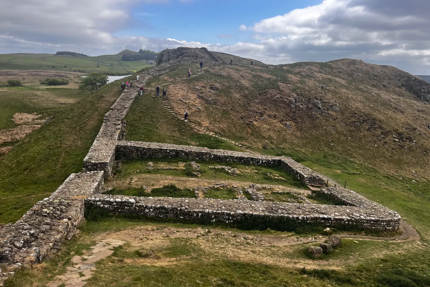 Milecastle 39 / Winshields Crags at Hadrian's Wall Path in England, UK