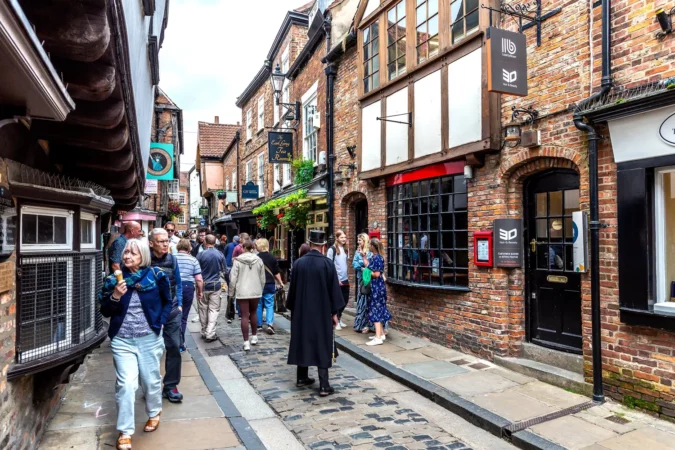 The Shambles - a medieval street in Old Town in York, North Yorkshire, UK
