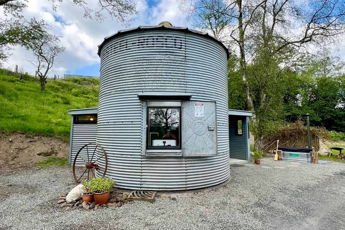 Converted Grain Silo Airbnb in Wales