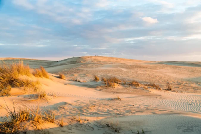 Sunset over the majestic dunes at Jockey's Ridge State Park in North Carolina