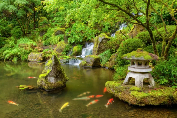 Portland Japanese Garden pond