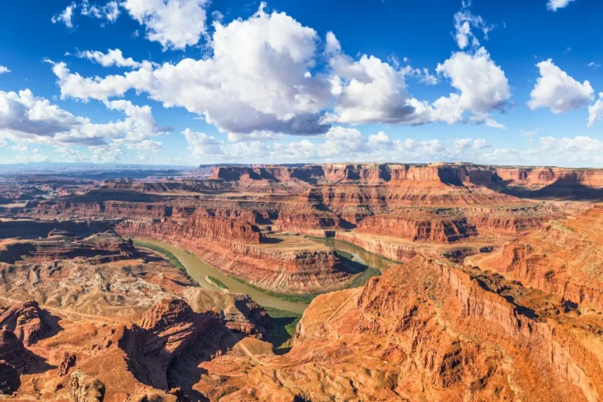 Beautiful panoramic view of famous cliffs and canyons in Dead Horse Point State Park, Utah
