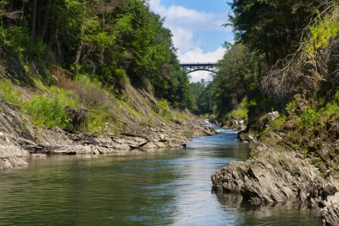 Ottauquechee River flowing through the Quechee Gorge State Park in Vermont