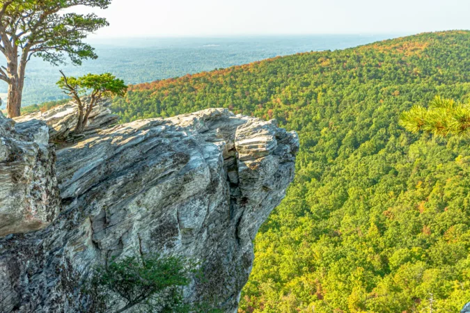 View from peak of Hanging Rock State Park, North Carolina, USA