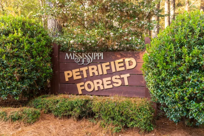 Mississippi Petrified Forest Entrance sign