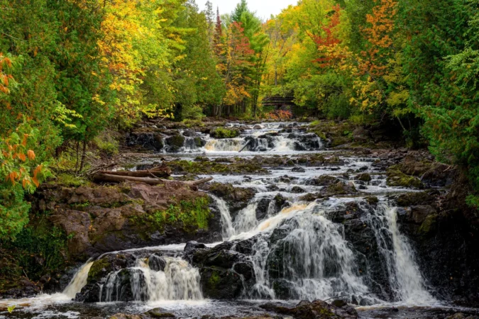 Waterfalls in Copper Falls State Park in northern Wisconsin