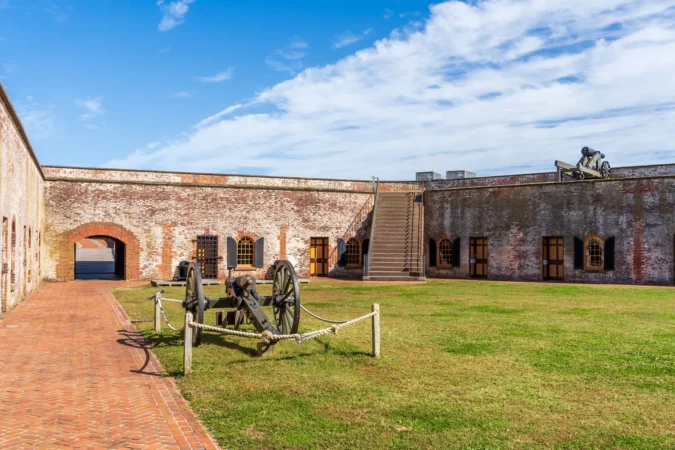 Sunny day at Fort Macon State Park in North Carolina