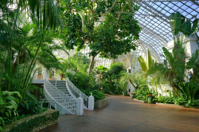 Interior settings at Franklin Park Conservatory in Columbus, Ohio