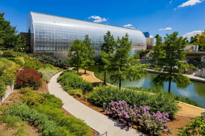 Exterior view of the Myriad Botanical Gardens in Oklahoma