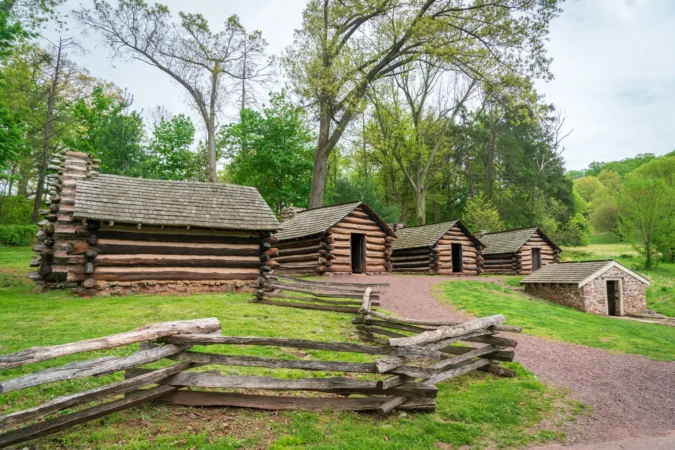 Historic Cabins at Valley Forge National Historical Park in Pennsylvania