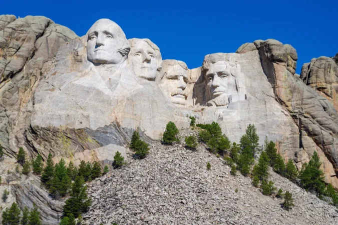 Mount Rushmore National Memorial, in the Black Hills of South Dakota, USA