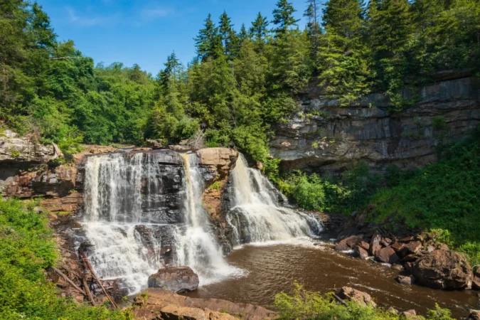 Great Falls at Blackwater Falls State Park in West Virginia, USA