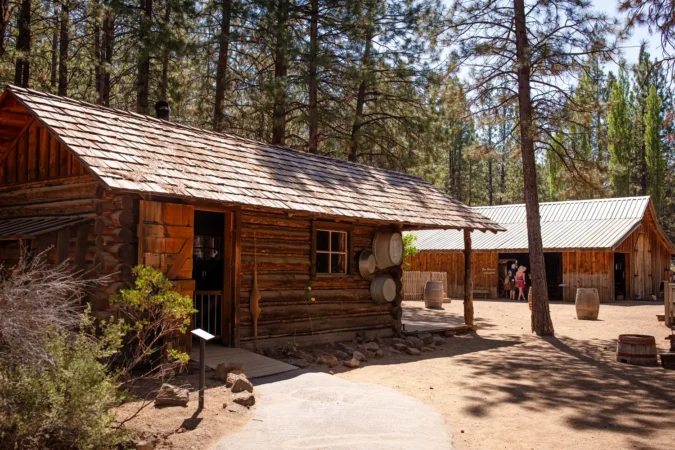 Outdoor exhibition at High Desert Museum located in a forest near Bend, Oregon