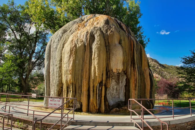 Teepee Fountain in Late Summer, Hot Springs State Park in Thermopolis Wyoming.