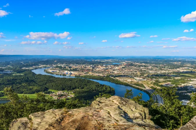 Tennessee River from atop Lookout Mountain in Chattanooga, TN